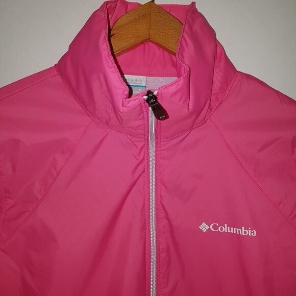 HOST PICK 🩷 COLUMBIA *NWOT* Sportswear Nylon Wind Breaker Pink Medium - Picture 13 of 15